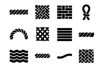 Icons smooth texture arc vector twisted icon tile cord strip rope