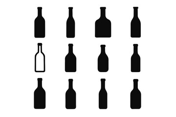 Icons panel narrow icon wine slim tile piece slab vector shape silhouette