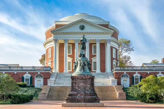 Statue of George Washington and Rotunda on the Campus of the University of Virginia