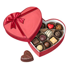 Heart-shaped chocolate box