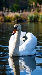 Swan on a pond