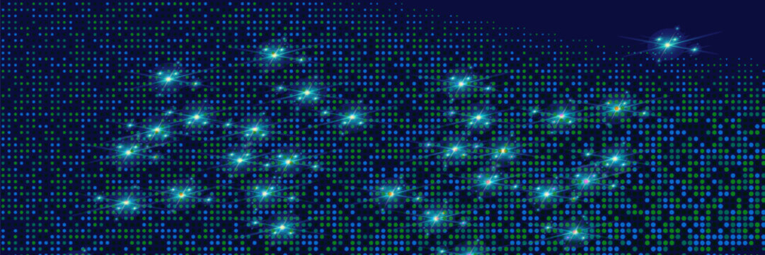 Dot  white blue pattern screen led light gradient texture background. Abstract  technology big data digital background. 3d rendering.