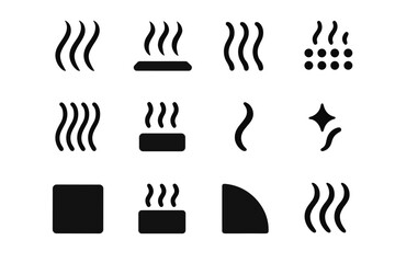 Obraz premium Icon heating narrow stroke steam dot tile wave micro streak vector icons