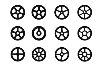 Strip segment narrow rim icon wheel spoke bar stroke icons outline vector