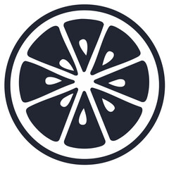 Fototapeta premium Dark Silhouette of a Fresh Citrus Fruit Slice with Juicy Segments