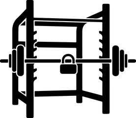 Symmetrical Gym Weight Machine Silhouette Vector Design