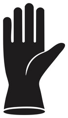 Obraz premium Essential Protective Rubber Cleaning Glove Black Silhouette Vector Symbol
