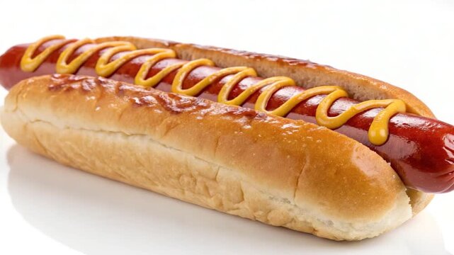 giant hot dog food isolated on white background video