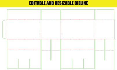 Editable and Resizable Packaging Dieline Template for Custom Box Design