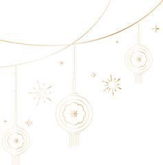 Elegant Hanging Chinese Lantern Line Art Decoration for Lunar New Year