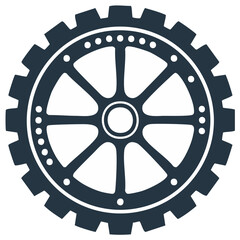 Obraz premium Cogwheel mechanical steampunk style gear vector illustration intricate details