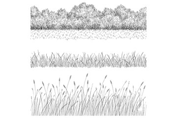 set of grass,
Minimal Forest Line CAD Set &ndash; Ground Cover and Grass Section for Architectural Elevations