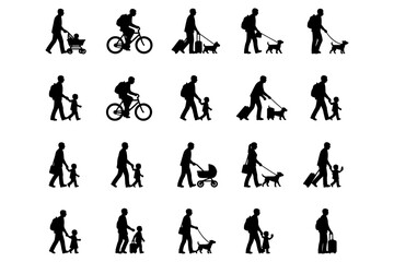 silhouettes of people,
People Vector Set &ndash; Sketch Style Hand-Drawn Illustrations for Park and Outdoor Design