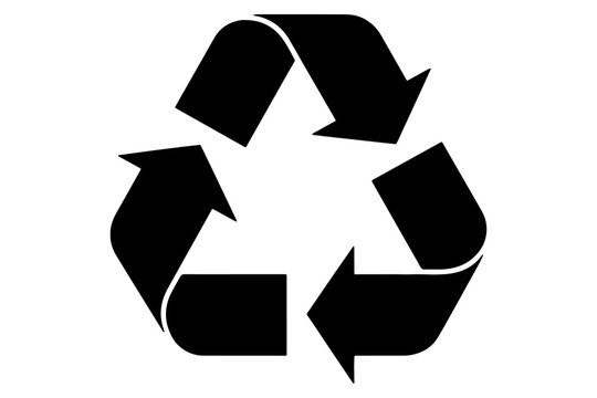 recycle symbol icon,
Minimalist Recycling Symbol &ndash; Bold Black Three-Arrows Mobius Loop Graphic