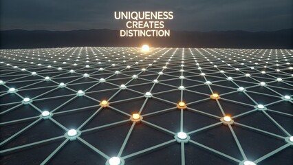 Connected digital nodes in a dark, futuristic network