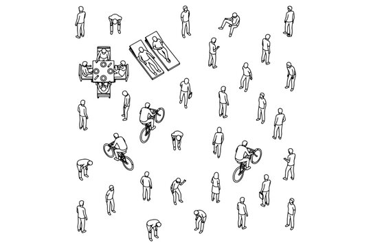 set of People Plan Vector,
People Plan Vector Set &ndash; Minimal Style Top View for Architecture and Landscape Design