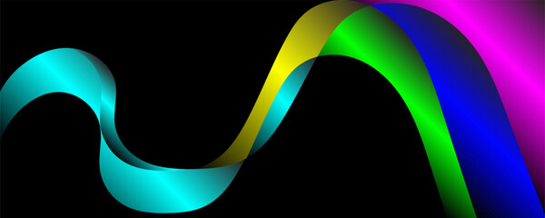 color yellow  green sound wave somke flame light path energy on black background