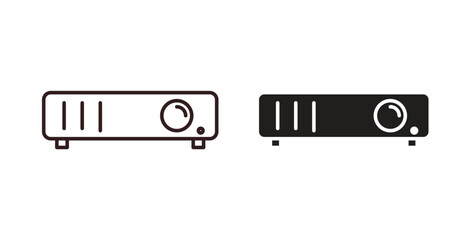 Obraz premium Projector icons. thin line and glyph vector icons pack on white background