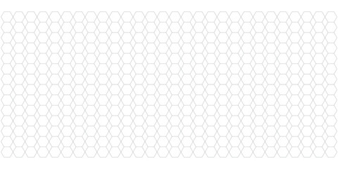Seamless light gray hexagonal pattern on white background. Geometric honeycomb texture vector.