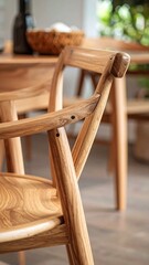 Wooden chair arm detail