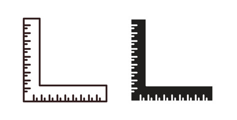Ruler combined icons. thin line and glyph vector icons pack on white background