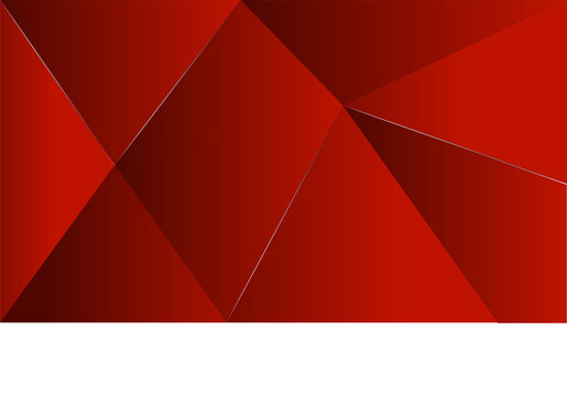 Abstract red geometric pattern featuring origami style 3d triangle shapes and vector texture for a professional business wallpaper design template