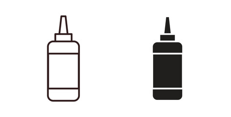Obraz premium Sauce icons. thin line and glyph vector icons pack on white background