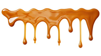 Melted caramel dripping isolated on transparent background Remove png, Clipping Path, pen tool 