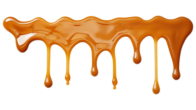 Melted caramel dripping isolated on transparent background Remove png, Clipping Path, pen tool 