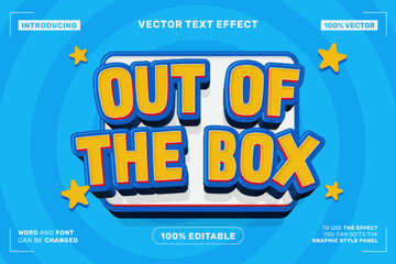 Out of the Box 3D Editable Text Effect Vector Style