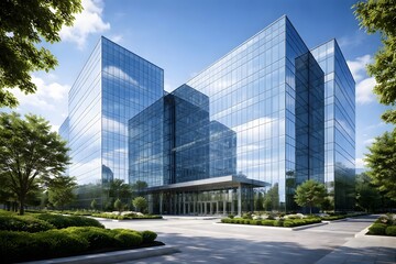 Corporate Office Complex Exterior for Business Development and Real Estate Promotion