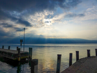 Lovely atmosphere at the small harbor in Gargnano.