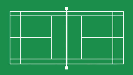 Soccer field with net and ball on green grass pitch © purwo