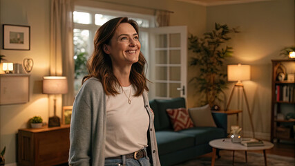 A portrait of a modern woman in a natural, everyday setting.