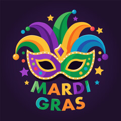 Mardi Gras carnival mask, vector art illustration.