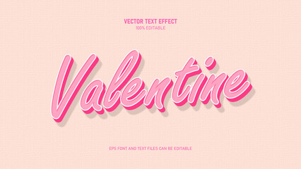 Happy Valentine day  vintage style text effect