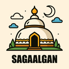 Sagaalgan New Year, vector art illustration.