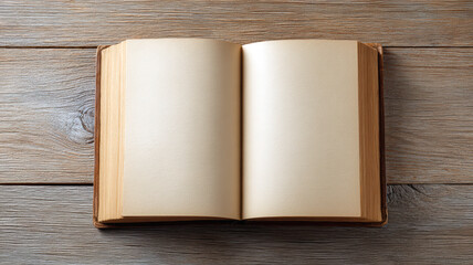 Fototapeta premium Classic Open Book With Empty Pages Designed for Notes, Drawings and Memory