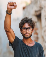 Defiant Stance in Sunlit Alley
