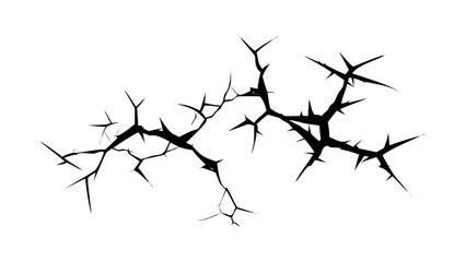 Sharp, graphic cracks with jagged edges illustrate concepts of damage, fracture, and the ultimate breaking point, creating a dramatic visual metaphor for stress and instability