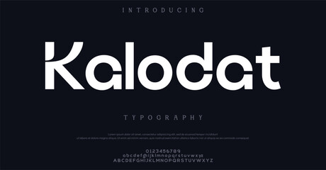 Obraz premium Minimal modern logo alphabet font. Typography abstract minimalist sans serif technology, electronic, digital, music, movie, creative logos fonts. vector illustration