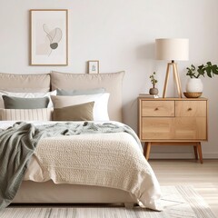 Beige bedroom interior