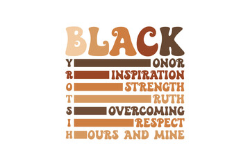 Obraz premium Black History Acrostic Poem Typography Sublimation design