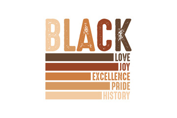Black History Month Pride Love Joy Excellence Sublimation design