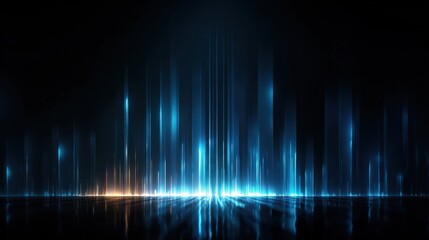 Black background with vertical blue glass rays, sharp and futuristic aesthetic, high quality mirostock depicting minimalist design