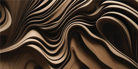 Luxury Black Abstract Carved Wooden Wave Texture Background for Premium Door Panels Interior Walls and High End Architectural Design Projects