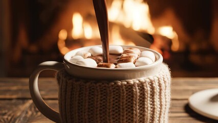 Hot beverage in cozy setting