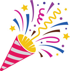 Obraz premium Celebration Party Popper Vector Icon for Joy, Fun, and Special Occasions