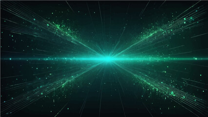 A glowing digital fractal design bursts with blue energy across a starry space background, creating a magic science wallpaper where light and technology patterns explode in a shiny abstract realm © SAHAD