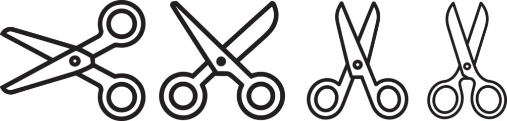 Scissors Silhouette Vector Icon for Cutting Paper and Fabric